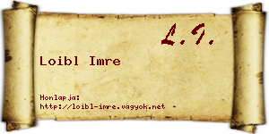 Loibl Imre névjegykártya